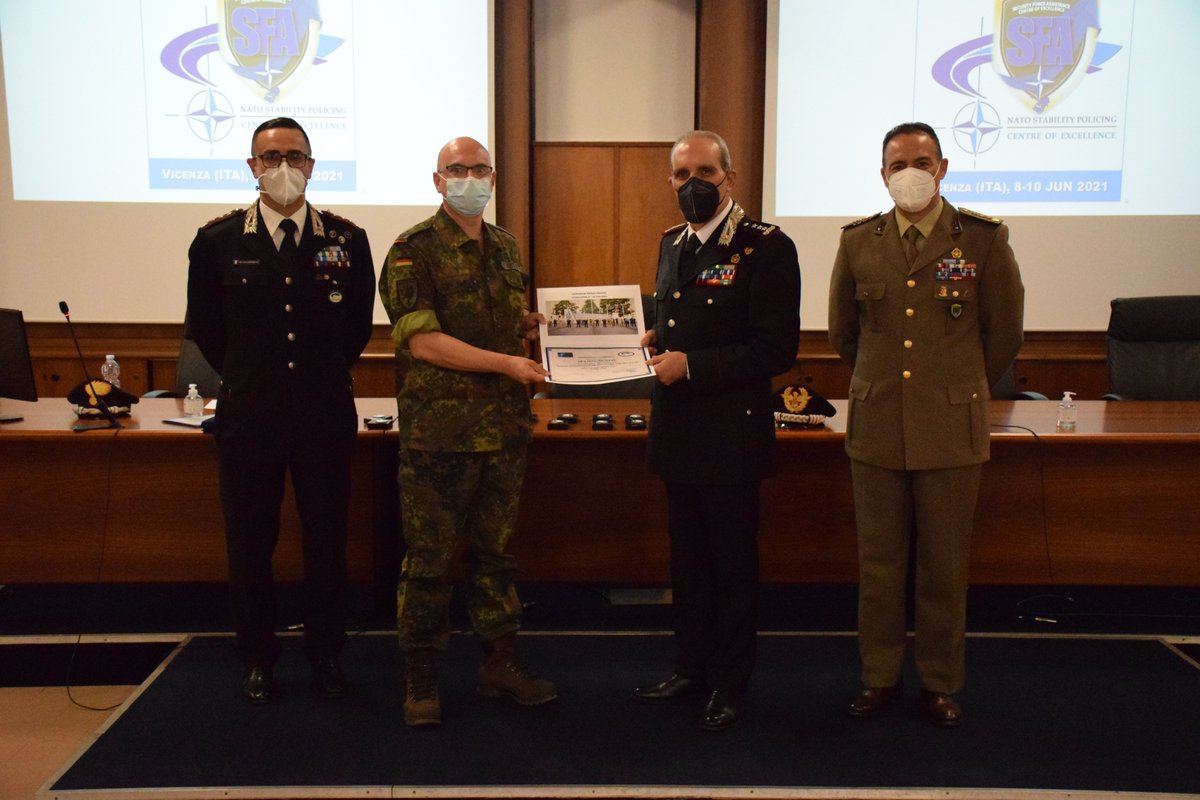 NSPCOE's tweet photo. Yesterday, the “Seminar for Institutional Advisors on #S&amp;R, #SSR, #SFA &amp; #SP”, come to an end. Lt Gen @_Carabinieri_ Gaetano MARUCCIA attended the closing ceremony and awarded the attendees with the certificates.#WeAreNATO #WeAreNATOStabilityPolicing #StrongerTogether #SPOpenClub https://t.co/LEYFTpL7kA