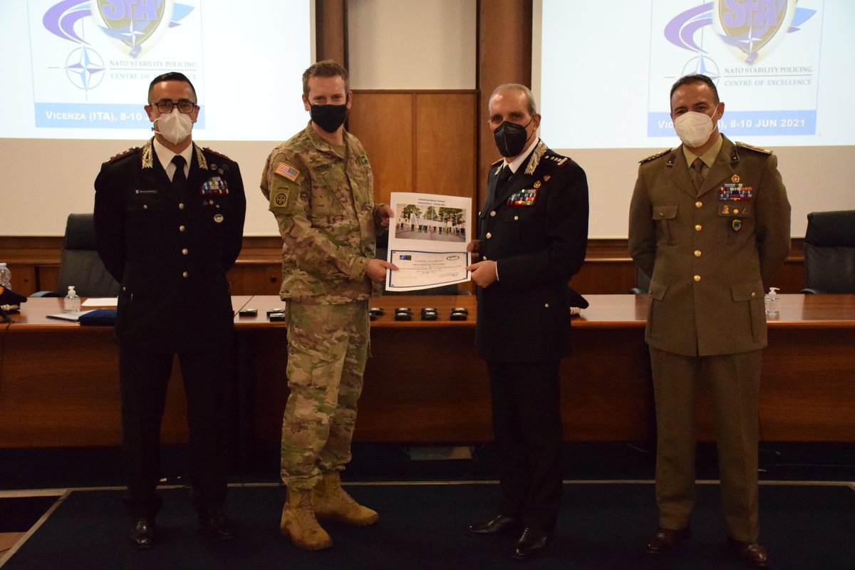 NSPCOE's tweet photo. Yesterday, the “Seminar for Institutional Advisors on #S&amp;R, #SSR, #SFA &amp; #SP”, come to an end. Lt Gen @_Carabinieri_ Gaetano MARUCCIA attended the closing ceremony and awarded the attendees with the certificates.#WeAreNATO #WeAreNATOStabilityPolicing #StrongerTogether #SPOpenClub https://t.co/LEYFTpL7kA