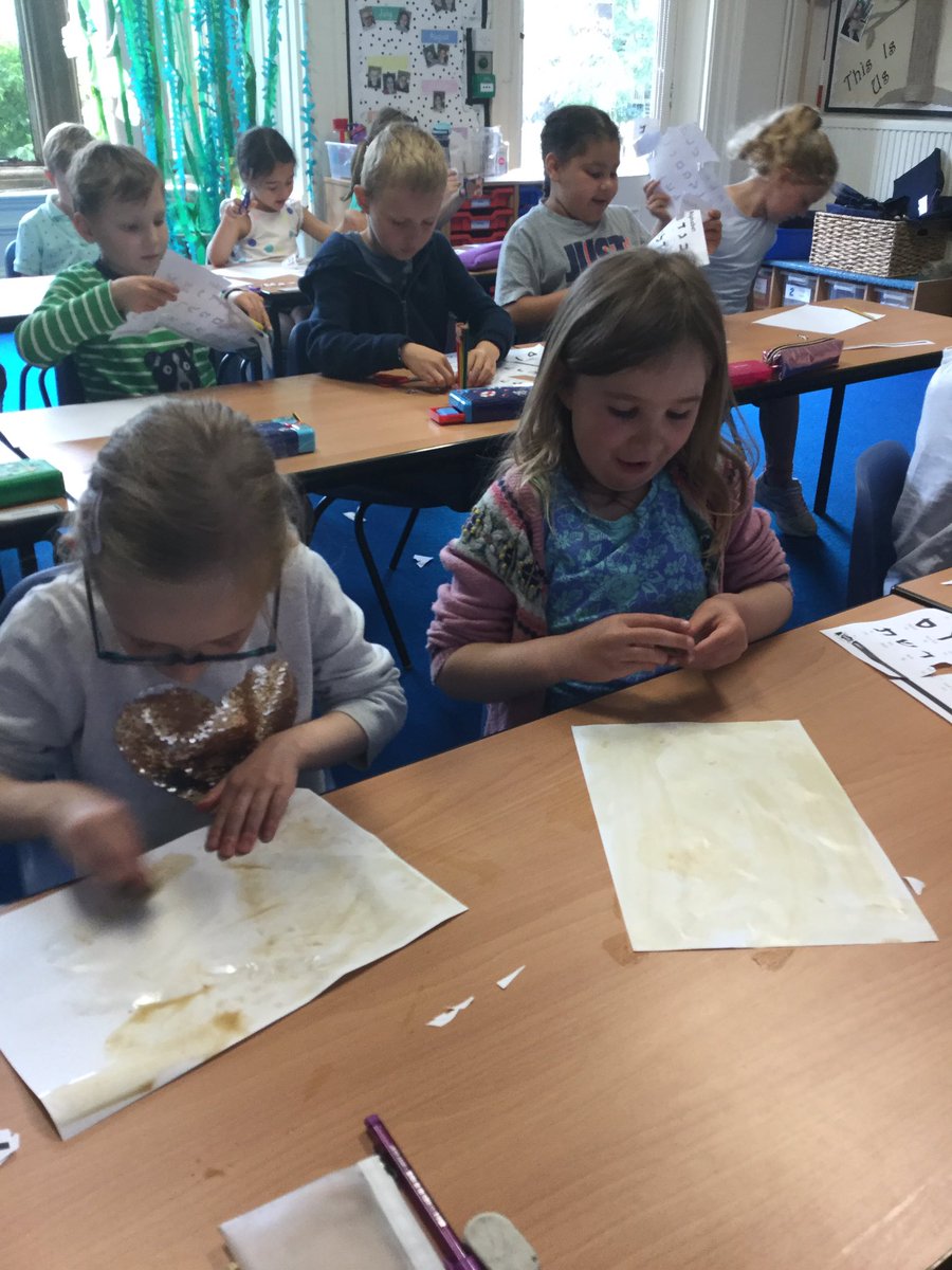 CarrdusYear2's tweet photo. We've been learning about Judaism and their holy book. This morning, we have created examples of pages from it! #creativity #empathy #religiouseducation https://t.co/VZ4hGIs83j