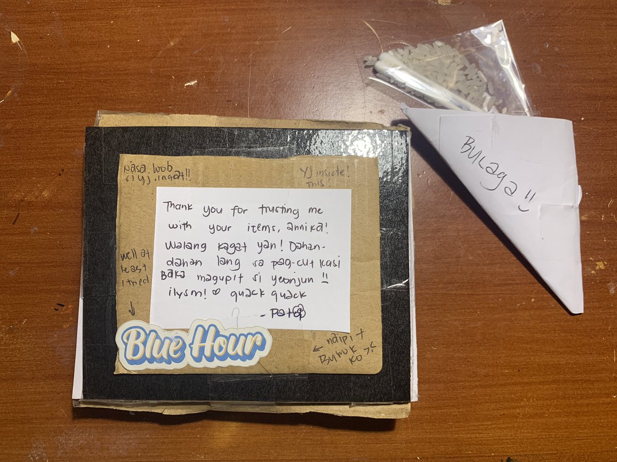 cyjcart's tweet photo. #0814feedbacks / #cyjhaul 

yeyyy nagpabudol ako ng bigas at qtips, may kasamang freebies na photocards at buhok 🤩 chz thank you so much pet🌻 for bringing yeonkai home safely ♡ sana nalang next time may kagat din ng pcs at ikaw yung idedeliver hehe char ily @0814corner https://t.co/yRRyhAY9XM