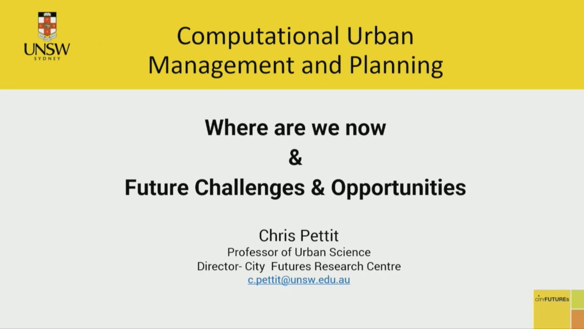 CUPUM2021's tweet photo. It is already time for closing words of #CUPUM2021! Chris Pettit's keynote provides viewpoints to future challenges and opportunities to tackle these with #urbananalytics #urbanmanagement #urbanplanning @CPettit47 @swsydUNSW https://t.co/OuBienym6Q