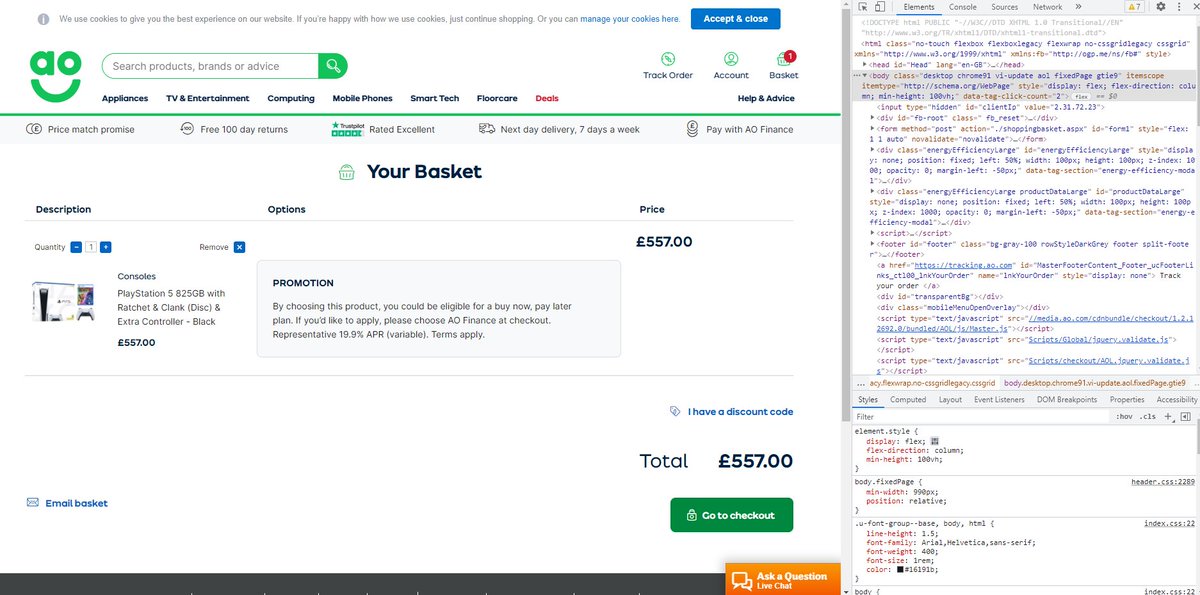 A trick for AO:

1) Copy product code "p5hehwsny39500" for disc or "p5hehwcst60128" for bundle
2) Go to a random product and right click add to basket and click inspect element
3) Paste the code in the bit after "data-productcode=" and then click the add to basket button