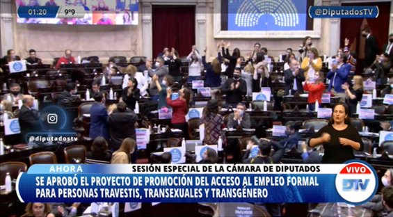 Ya tenemos media sanción para la Ley de Cupo Laboral Trans con 207 a favor, 11 en contra. y 7 abstenciones.

Ahora vamos por la Ley Integral Trans 💪🏳️‍🌈

#LeyIntegralTrans

<a href="/EnriqueeEstevez/">Enrique Estévez</a> 
<a href="/FALGBT/">Federación Argentina LGBT+</a> <a href="/ATTTA_Nacional/">ATTTA Red Nacional</a>