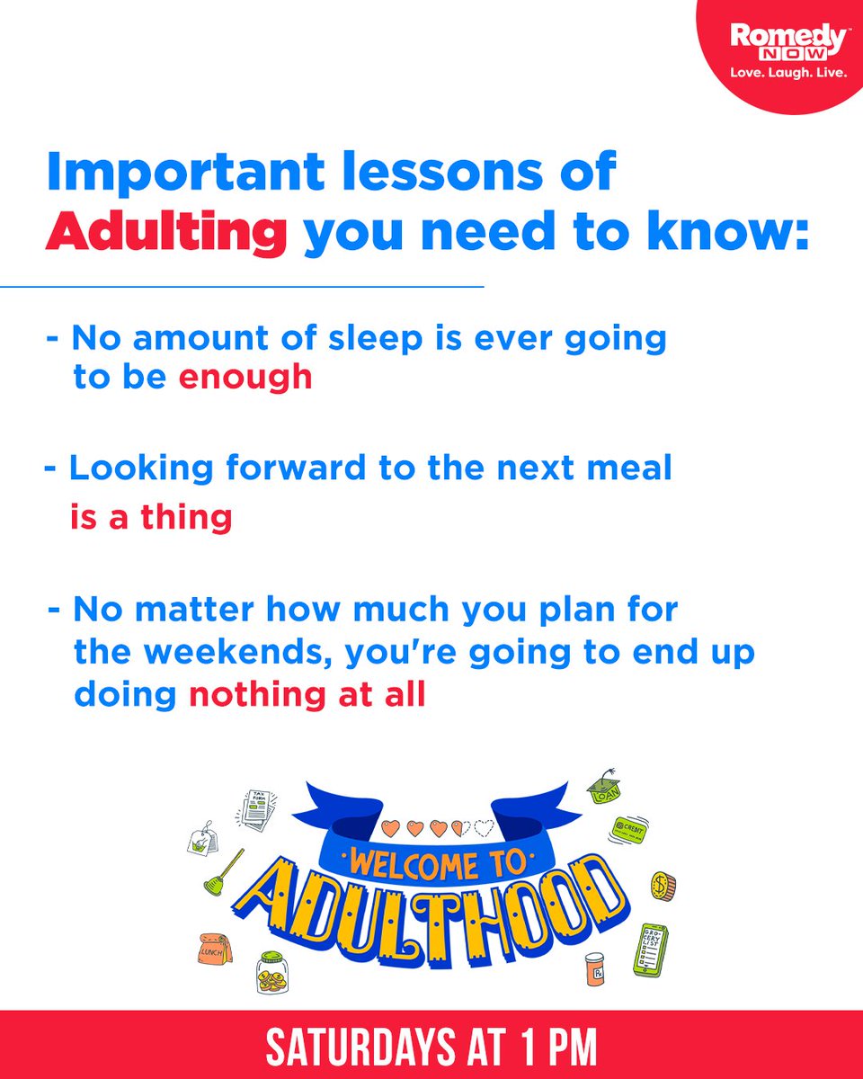RomedyNow's tweet image. Add to the list 👇 

#Adulthood #Adulting #Adultproblems