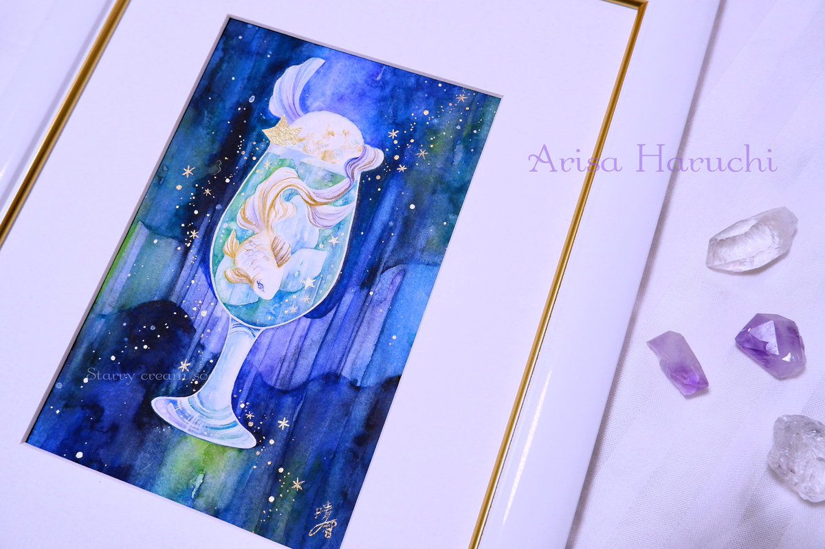 晴智ありさ うろこのすきま5 ペンぎょ展 A Twitter 星降りクリームソーダ 星降る夜にだけ作られる 煌めきのクリームソーダ 原画は ペンぎょ展 にて販売致します 新作グッズも準備しています