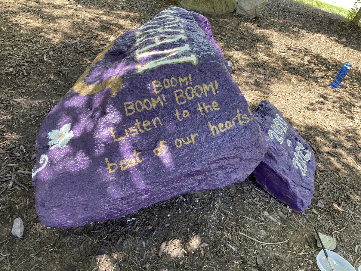 CounselorHanger's tweet photo. Congratulations to Kyokan!
@SPES_Eagles 2020-2021 Emmett’s Mayhem in May Power Points Nest Battle Winners! @CounselorAJC and I had fun designing and painting this huge rock in their honor. #bobrossintraining #counselorartistwannabes
#wewillkeepourdayjobs https://t.co/rgqRRyvqEX