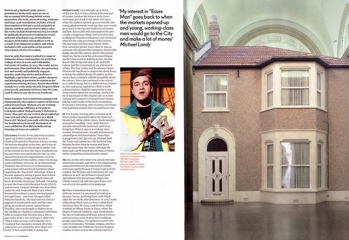 thisiselsajames's tweet image. Super way to end the week sharing a ten-page spread with Michael Landy CBE RA in the summer edition of Art Fund’s Art Quarterly. Our interview for the article comes in advance of ‘Michael Landy’s Welcome to Essex’ exhibition opening at @firstsite on 26 June. Full PDF Link in bio