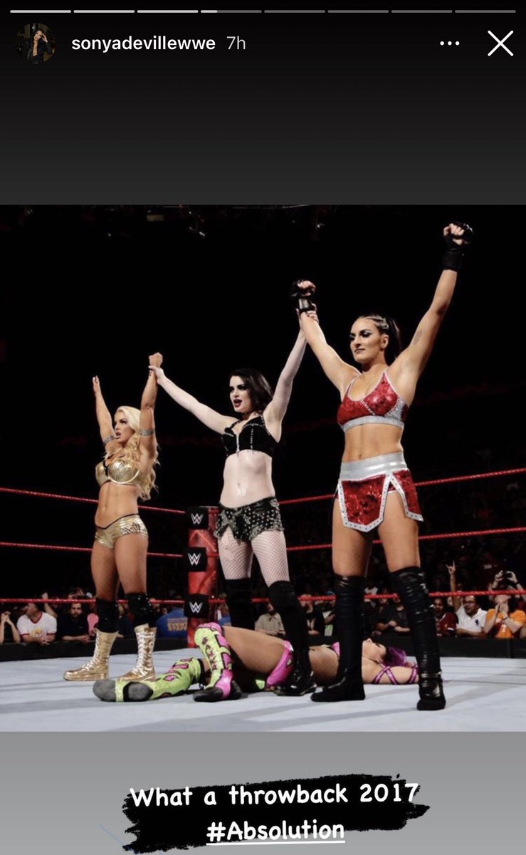 Jolyne_Cujoh22's tweet photo. #Sonyadeville #absolutionwwe @SonyaDevilleWWE @RealPaigeWWE @WWE_MandyRose https://t.co/U97eqQwEeh