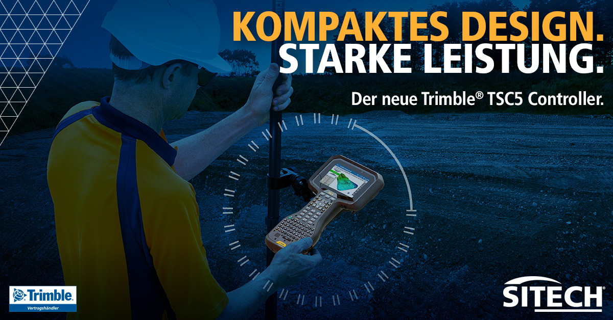 SITECHGermany's tweet photo. ROBUSTES DESIGN &amp; STARKE LEISTUNG

Kennen Sie schon den Trimble TSC5 Controller?

Es ist ein zuverlässiger, moderner Feldrechner der nächsten Generation mit dem Vermesser Tag für Tag effizient und präzise arbeiten können. 
#sitechdeutschland #sitech #trimble #tsc5 #bauvermessung https://t.co/hZIhDX2zVk