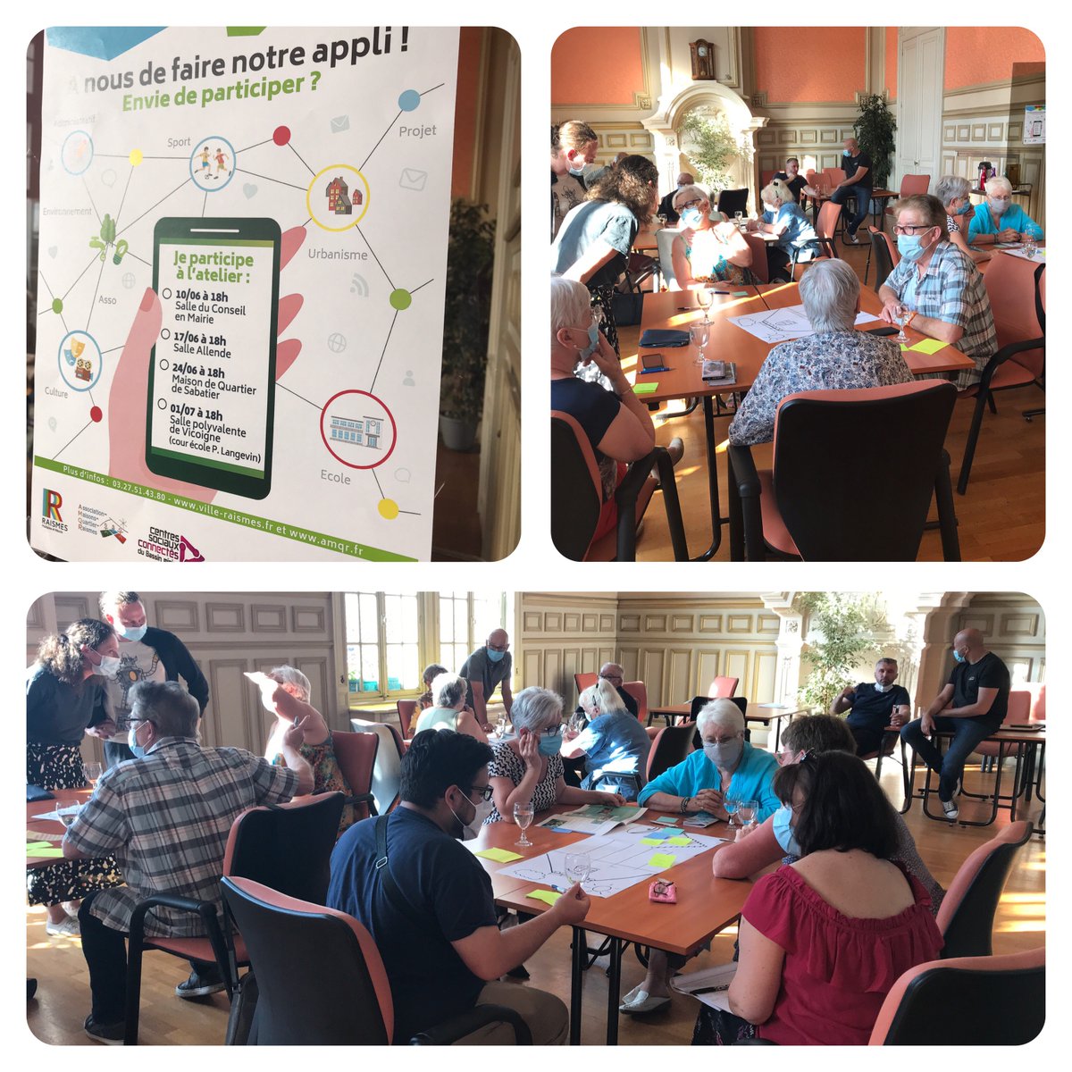 CSCBassinMinier's tweet image. Essaimage des #CentresSociauxConnectés du #BassinMinier
Premier atelier #collaboratif « À nous de faire notre appli ! » avec l’association des maisons de quartier et la ville de Raismes ➡️une application au service des habitants