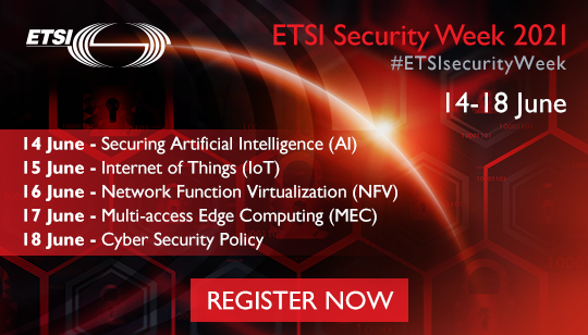 ETSI_STANDARDS's tweet photo. What are you doing next week? Come along to ETSI's annual flagship event to hear from expert speakers and learn something new! #ETSIsecurityWeek #security  Register now! https://t.co/BWj41f1i0q https://t.co/k1AYv8EUzg