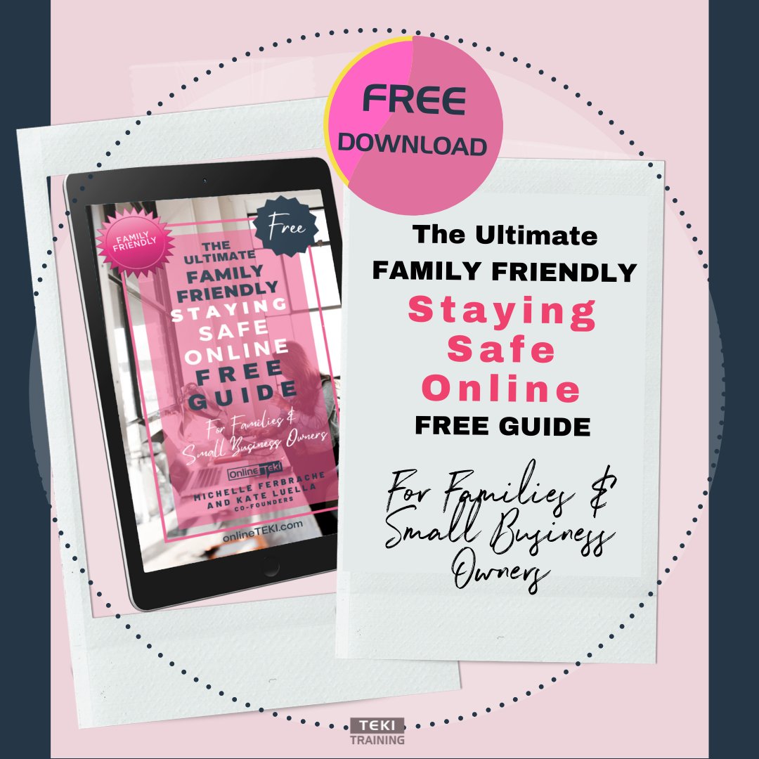 TekiTraining's tweet photo. Subscribe today to our TEKI Newsletter &amp; grab our Family Friendly Free Guide on How to Stay Safe Online - FOR THE WHOLE FAMILY!!! 
If you are looking for a way to UPLEVEL your security and start feeling SAFE whilst browsing online, look no further!

 https://t.co/kE0DMxkghS https://t.co/wAgDBqOFeZ