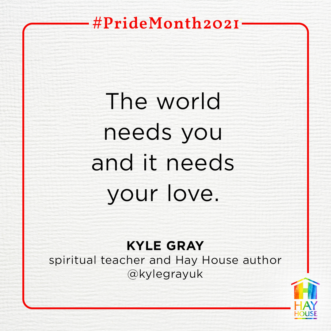 HayHouseUK's tweet photo. "The world will feel safe, when we feel safe. We will feel safe, when the world feels safe. There’s a synergetic relationship between both of those statements. That’s why Pride month is an important time to come together." - Kyle Gray #pride https://t.co/cXfjqsdBm0