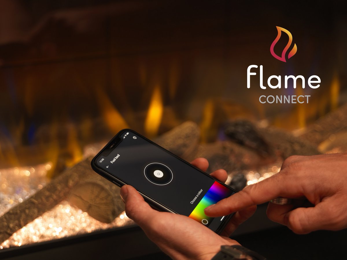 DimplexUK's tweet photo. Introducing our new 'Flame Connect' app, which puts the power to control our new Vivente electric fires in the palm of your hand. Find out more about Vivente and Flame Connect here – https://t.co/tviRYwhXy8 
#viventelife #futureinfire #Dimplex https://t.co/oHsVmtslkZ