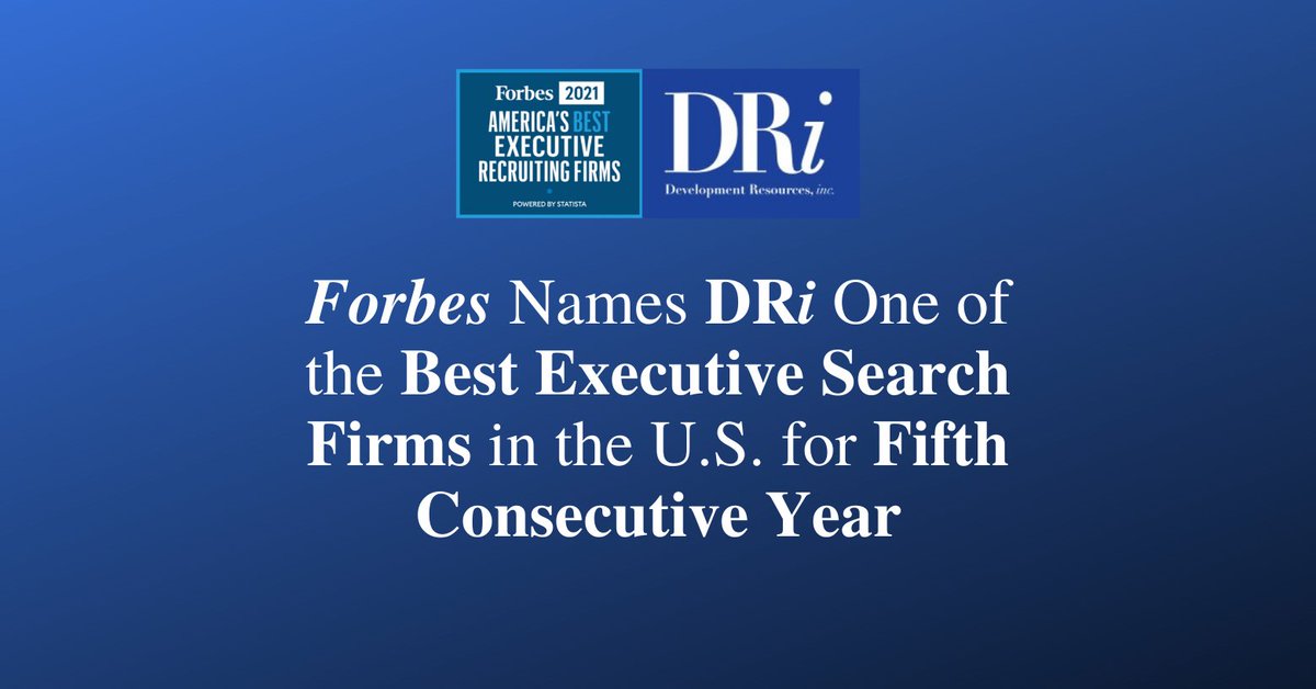 DevResInc's tweet photo. We are excited to announce that for the fifth consecutive year, DRi has been named to the Forbes list of America’s Best Recruiting Firms 2021! Read the full press release here: https://t.co/rFiJavviYc https://t.co/H041AhMeZH