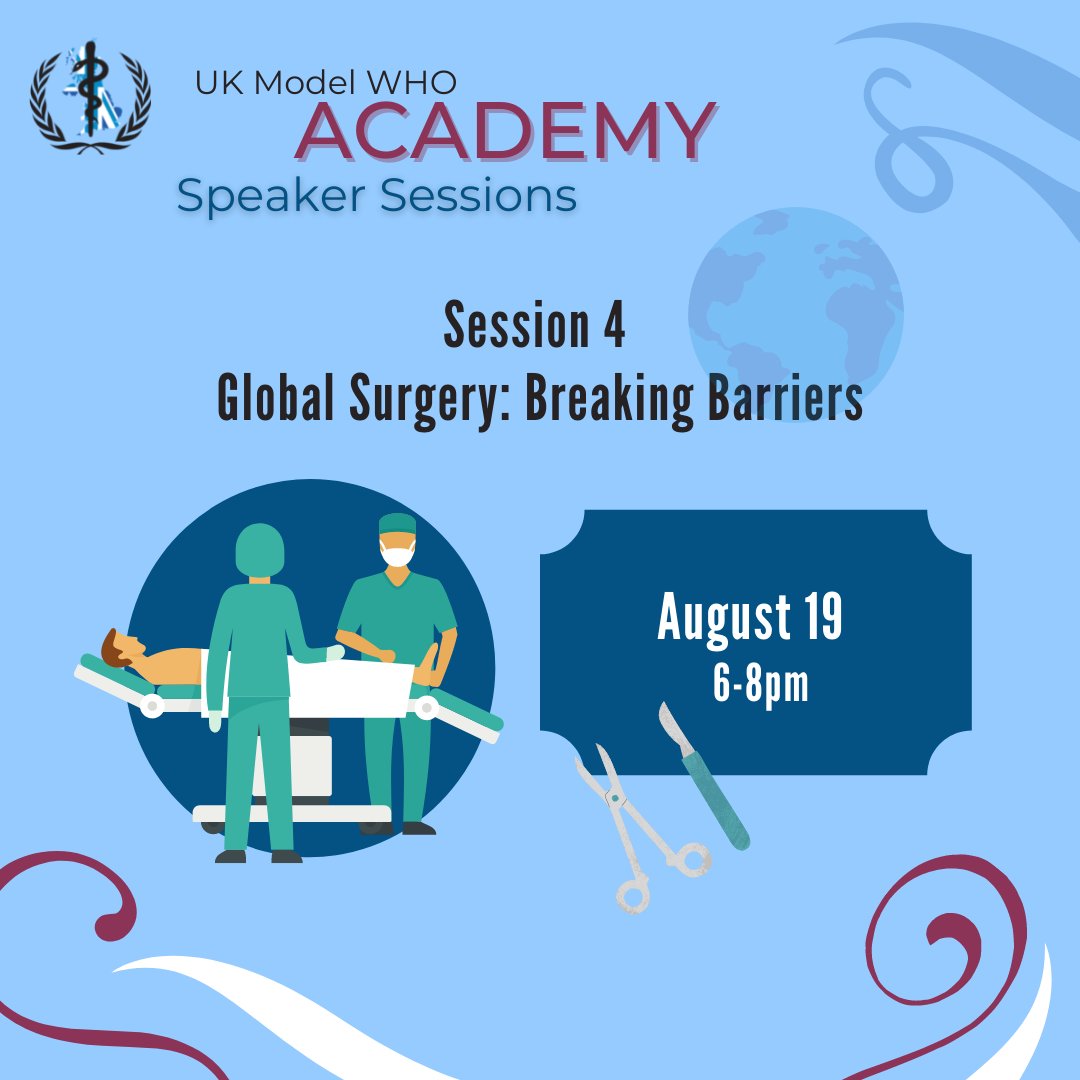 UKModelWHO's tweet photo. On the 19th of August, 2021, the UK Model WHO will be hosting a specialist talk on ‘Global Surgery: Breaking Barriers’ as part of the Academy programme series.
The Academy registration deadline is June 17th 2021.
#UKModelWHOAcademy #ModelWHO #globalhealth #training https://t.co/GTYDGnFeYQ