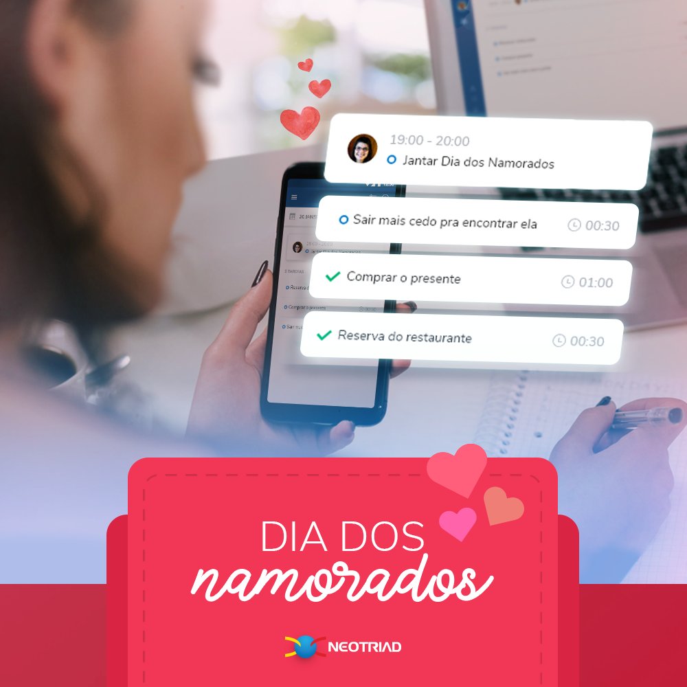 neotriad's tweet photo. 💕 Já planejou tudo para amanhã?
💑 Nada como ficar despreocupado para curtir com a pessoa que mais importa para você.​
👩‍❤️‍👩 Organize as reservas, horários, presentes entre outras coisas no Neotriad e faça esse dia 12 de junho especial!
👨‍❤️‍👨 #diadosnamorados https://t.co/2SJ8xRpUbK