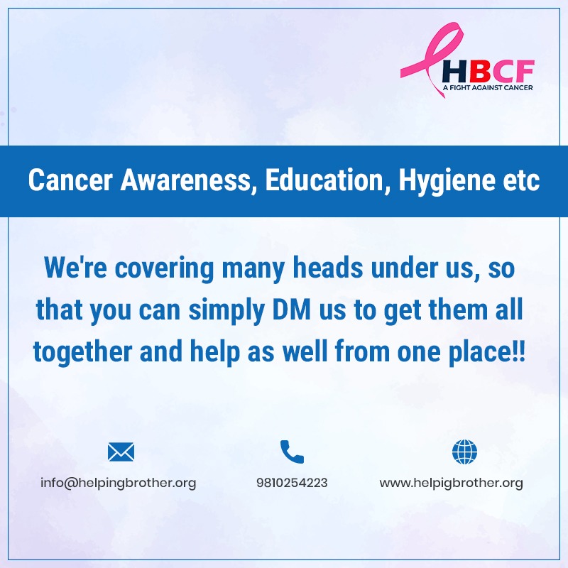 hbcftindia's tweet photo. 💠We're 24/7 available for your help 💠
Follow us on @hbcftindia 
◀️Feel free to contact us▶️
📞 9810254223
📧 info@helpingbrother.org
🌐 https://t.co/W7S9vsRZVJ
📥Dm for more information or
📠Donations to make for a Good cause 🎗️
#Cancer #CancerResearch #cancersurvivor #Cancers https://t.co/jclWja43Jk