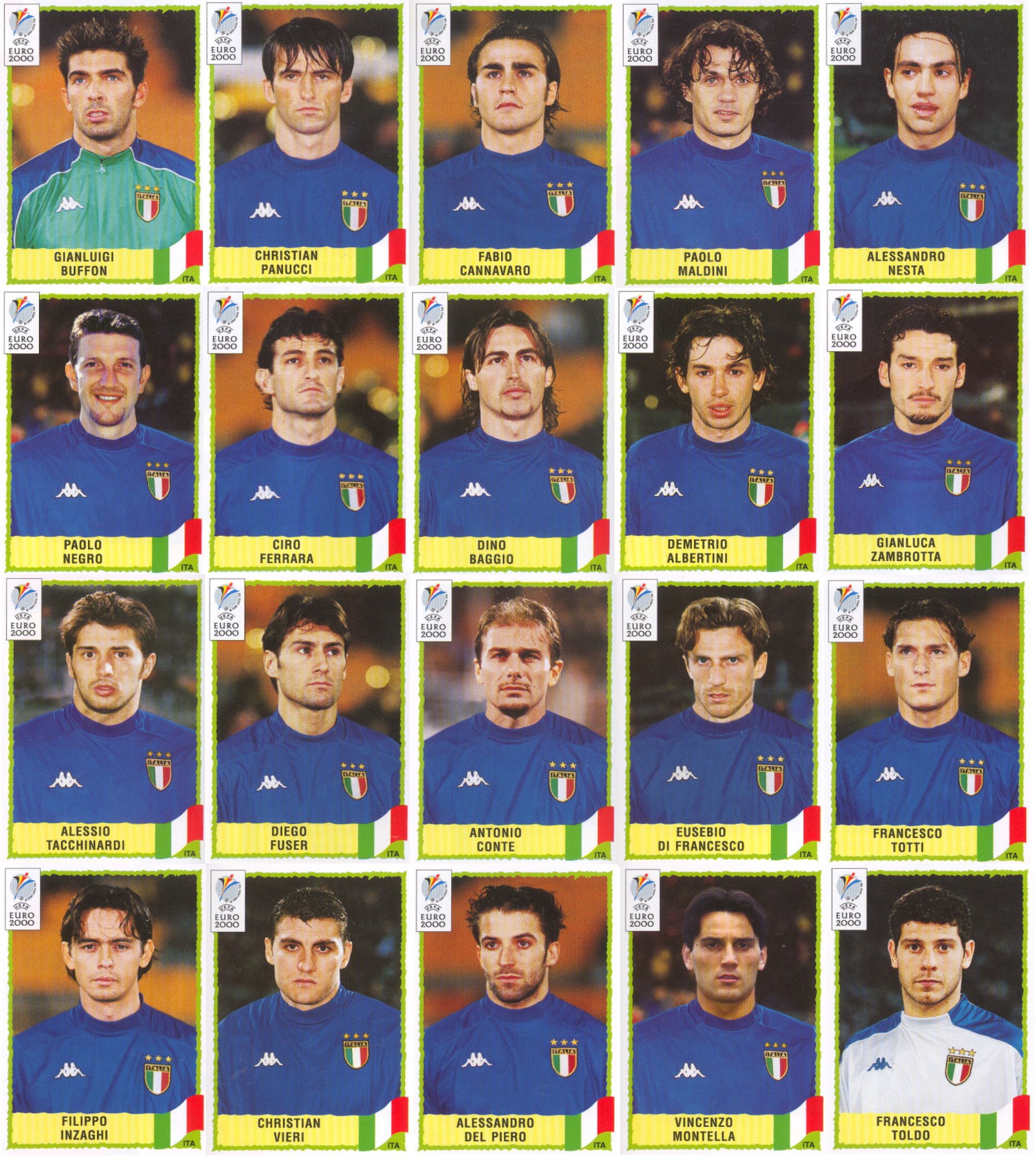 アルベルティーニのイタリア代表ユニフォーム（ユーロ2000） EURO伝説ユニ！2000年イタリア代表、大注目「ピチピチ