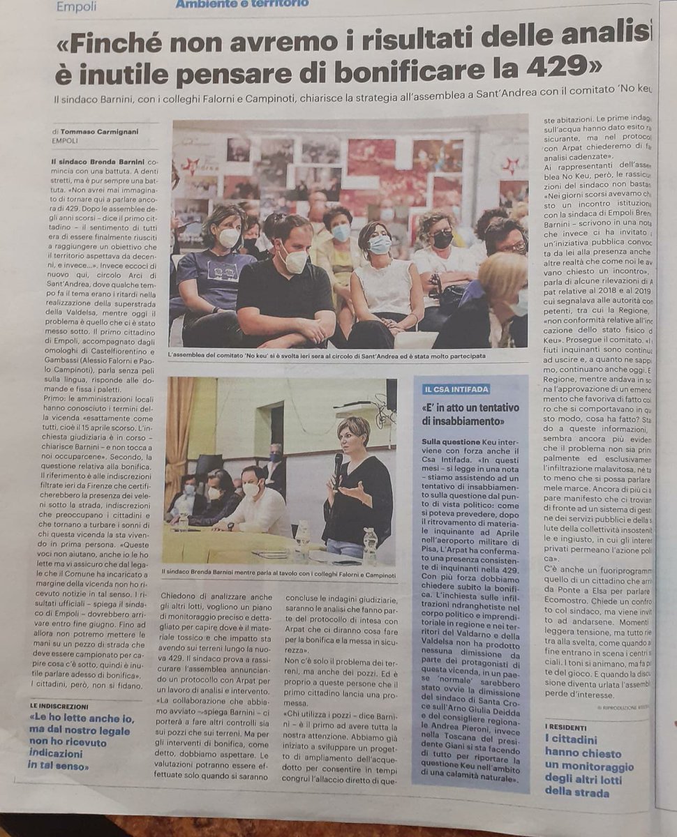 AndreaBotti12's tweet photo. #Empoli rassegna stampa assemblea pubblica sull'Inchiesta #noKeu ieri sera con i sindaci e la cittadinanza presso la casa del popolo di Sant'Andrea.
Terra dei fuochi NO GRAZIE
Terra di 'Ndrangheta NO Grazie
Basta veleni e bugie.
Bonifica subito! 
@Nazione_Empoli
@IlTirrenoEmpoli https://t.co/ZL3eDiUwxF