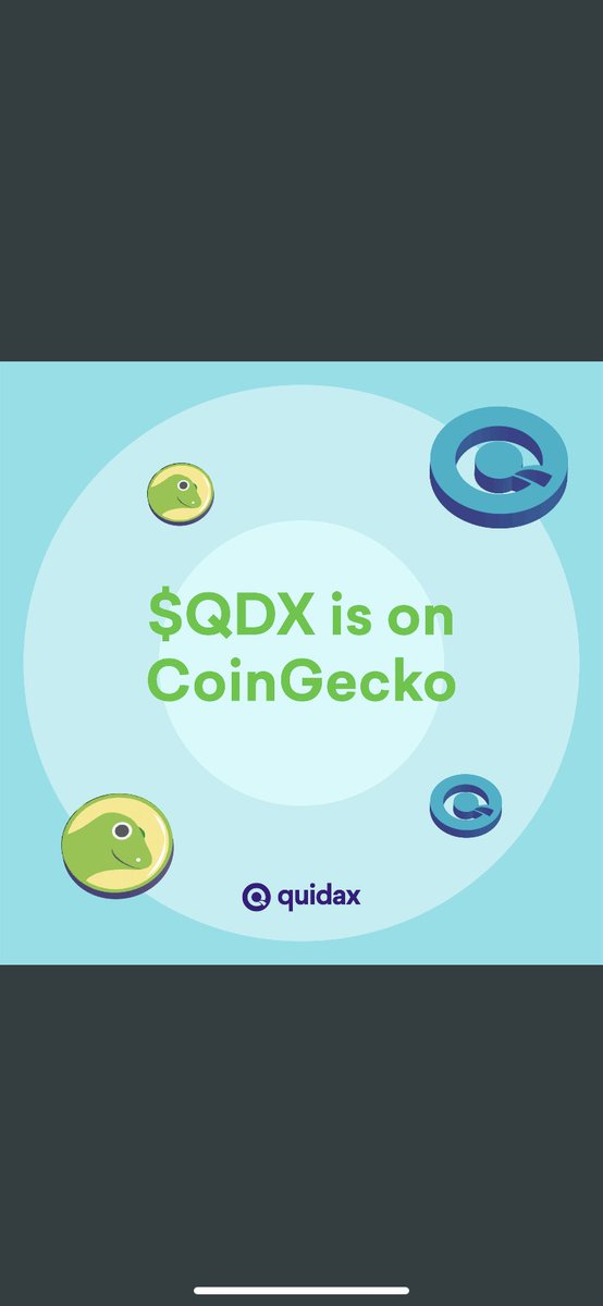 milyonerunicorn's tweet photo. It's another one!
$QDX is now on @coingecko 🎉

Trade QDX
🛒 Quidax Instant Swap: https://t.co/zEIqtP1z08
➡️  Quidax Order Book: https://t.co/Z0yyz7Xkhw
🦄 @JulSwap: https://t.co/6hWJB4oqmH

📲 Join the QDX community on telegram: https://t.co/NIpw4pIGQG 💪💪 https://t.co/Hd5NtcjUgL