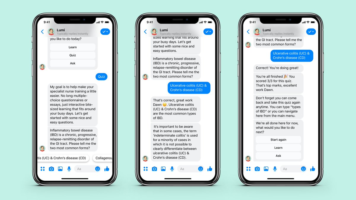 flipsidegroup's tweet photo. 🎉 Our awesome client @TakedaPharma has been shortlisted for a Communiqué Award 🏆 for their innovative IBD Empower programme! We’re proud to have developed the Lumi chatbot for this – a new way to support and educate NHS clinical nurse specialists 🧑‍⚕️ #digitalhealth #healthtech https://t.co/20CSi6YlMZ