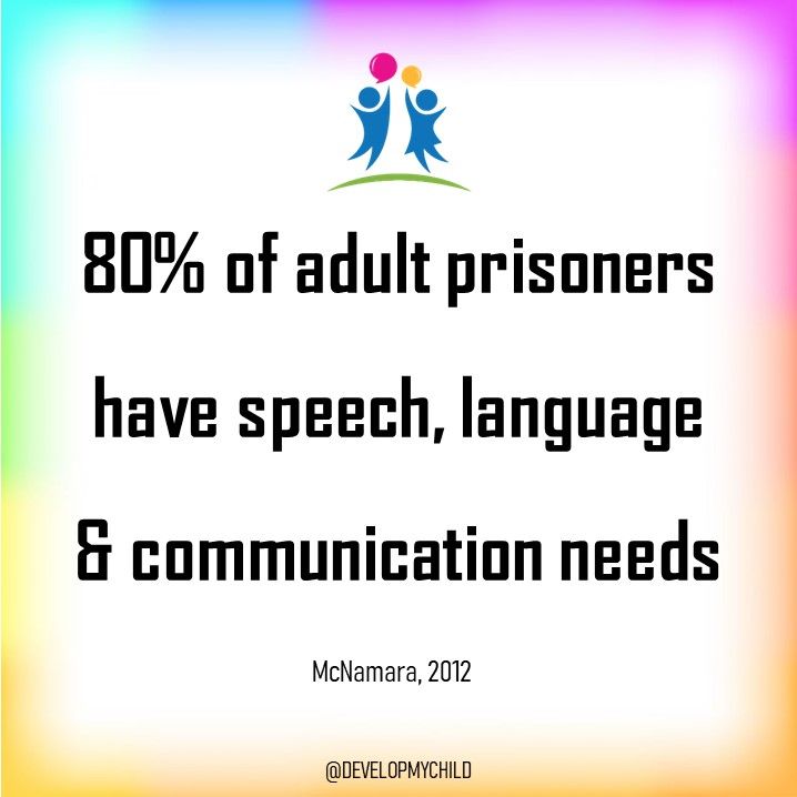 DevelopMyChild's tweet image. #SLCN are more prevalent in the #offendingpopulation than in the general population. 👮 Adults with needs are failed children with needs. We have a duty to assess and support these young people so they are not drawn into a life of #crime.
#speechtherapy #crimeiscommunication