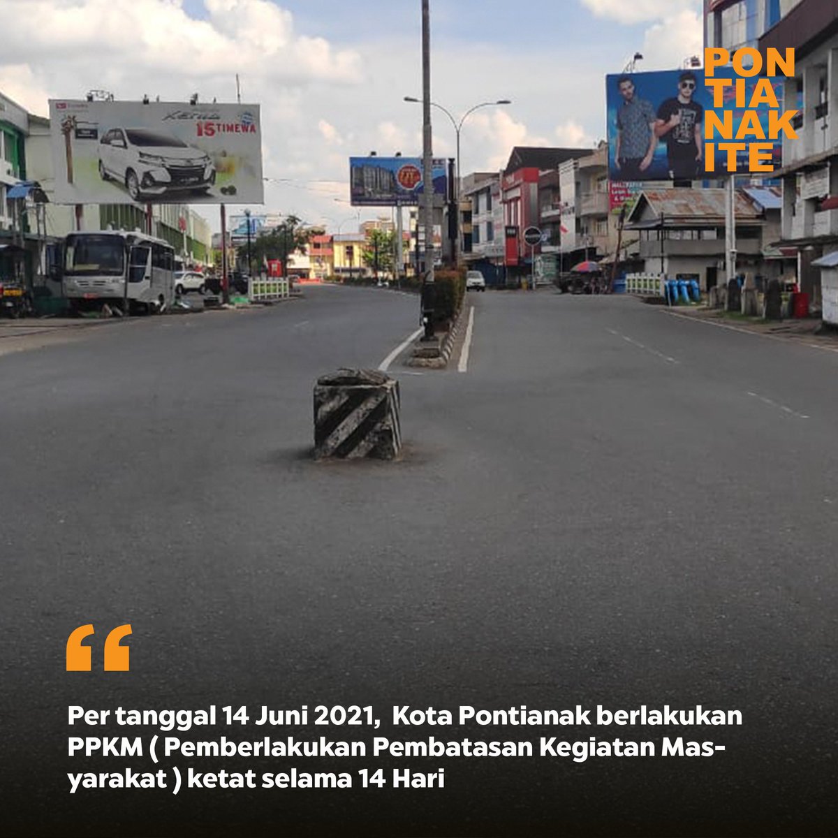 Mulai tanggal 14 Juni 2021, Kota Pontianak akan memberlakukan PPKM ( Pemberlakukan Pembatasan Kegiatan Masyarakat) secara ketat selama 14 hari. Semogelah nda berlarut-larut kayak gini, leteh dah..