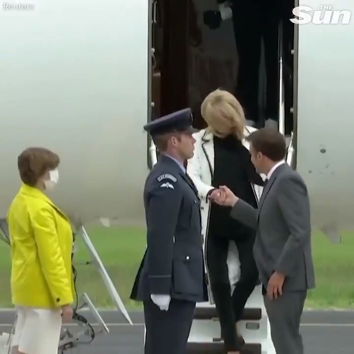 Emmanuel Macron arrives in Cornwall to attend G7 summit