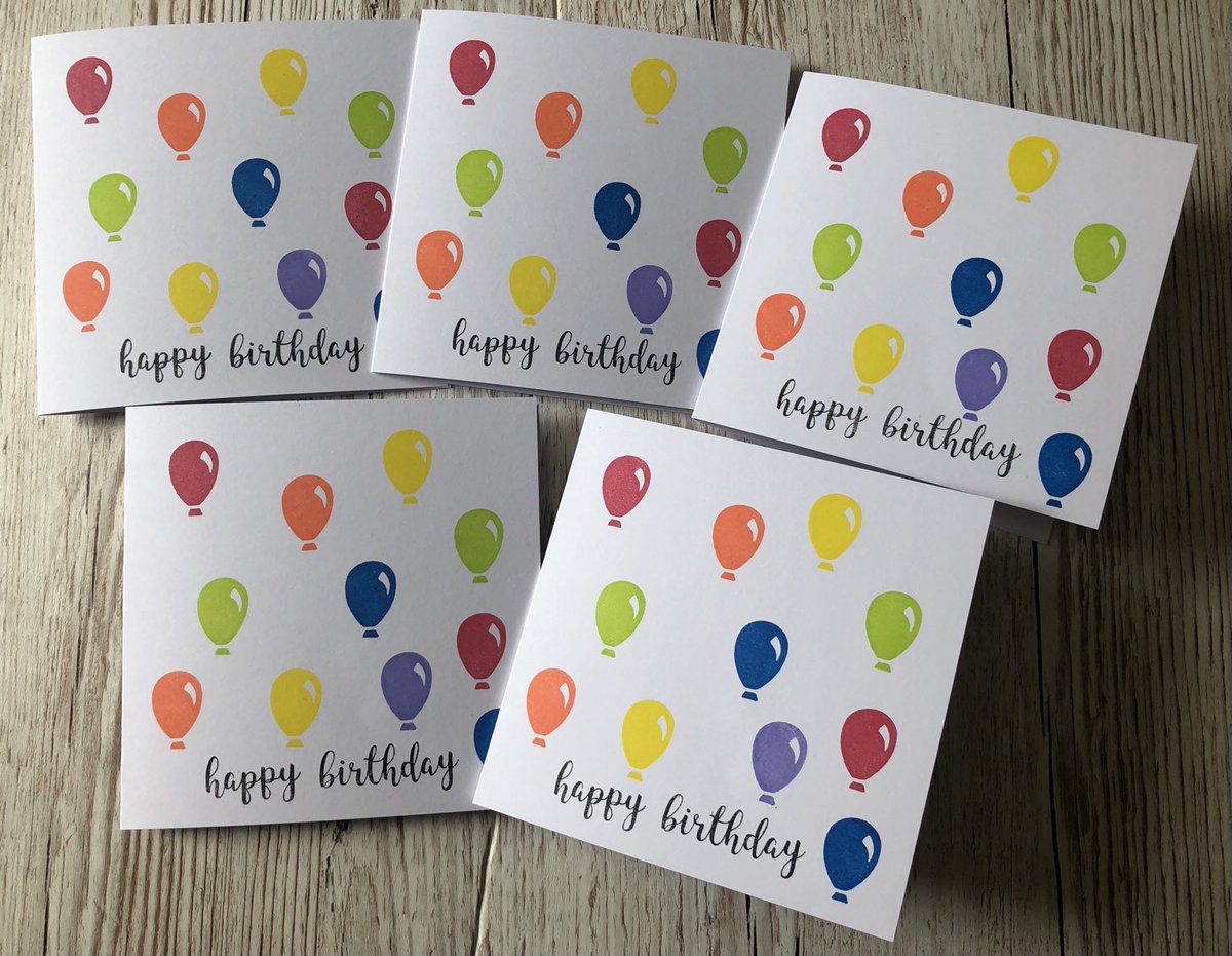 Excited to share this item from my #etsy shop: Pack of 5 Handmade bright colour balloon happy birthday cards #smallbiz #shopsmall etsy.me/3weWpSP