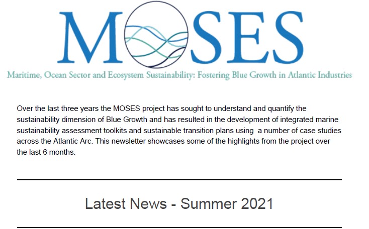 Our latest newsletter about all the recent MOSES project news and events is now available 
#AtlanticActionPlan #MSP #BlueGrowth #AtlanticArc
#Sustainability #OceanEconomy #CoastalTourism #renewableenergy #aquacultureeurope #fisheries #Ports