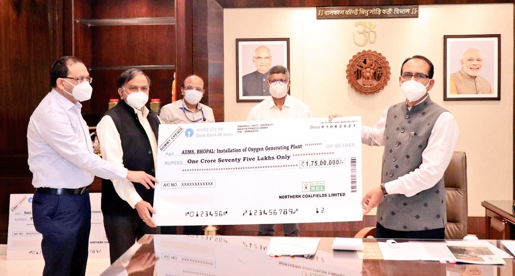 एनसीएल ने मध्य प्रदेश सरकार को कोविड के खिलाफ लड़ाई में समर्थन करने के लिए 10 करोड़ रुपये का योगदान दिया