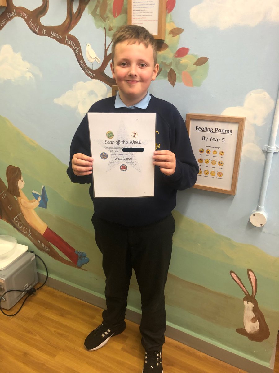 Well done to our Year 4 Star of the Week.. B has been so helpful all week kindly using his own time to tidy the classroom &amp; help the other children. Well done B 👏🏼