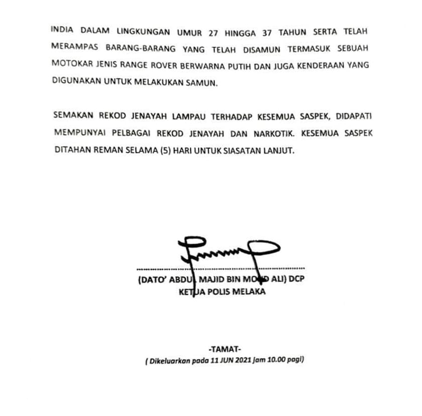 Bfm News On Twitter 3 The Businessman And His Family Were Tied Up And Threatened With Parang During The Incident But They Were Unharmed Police Arrested The Five Men In A Raid