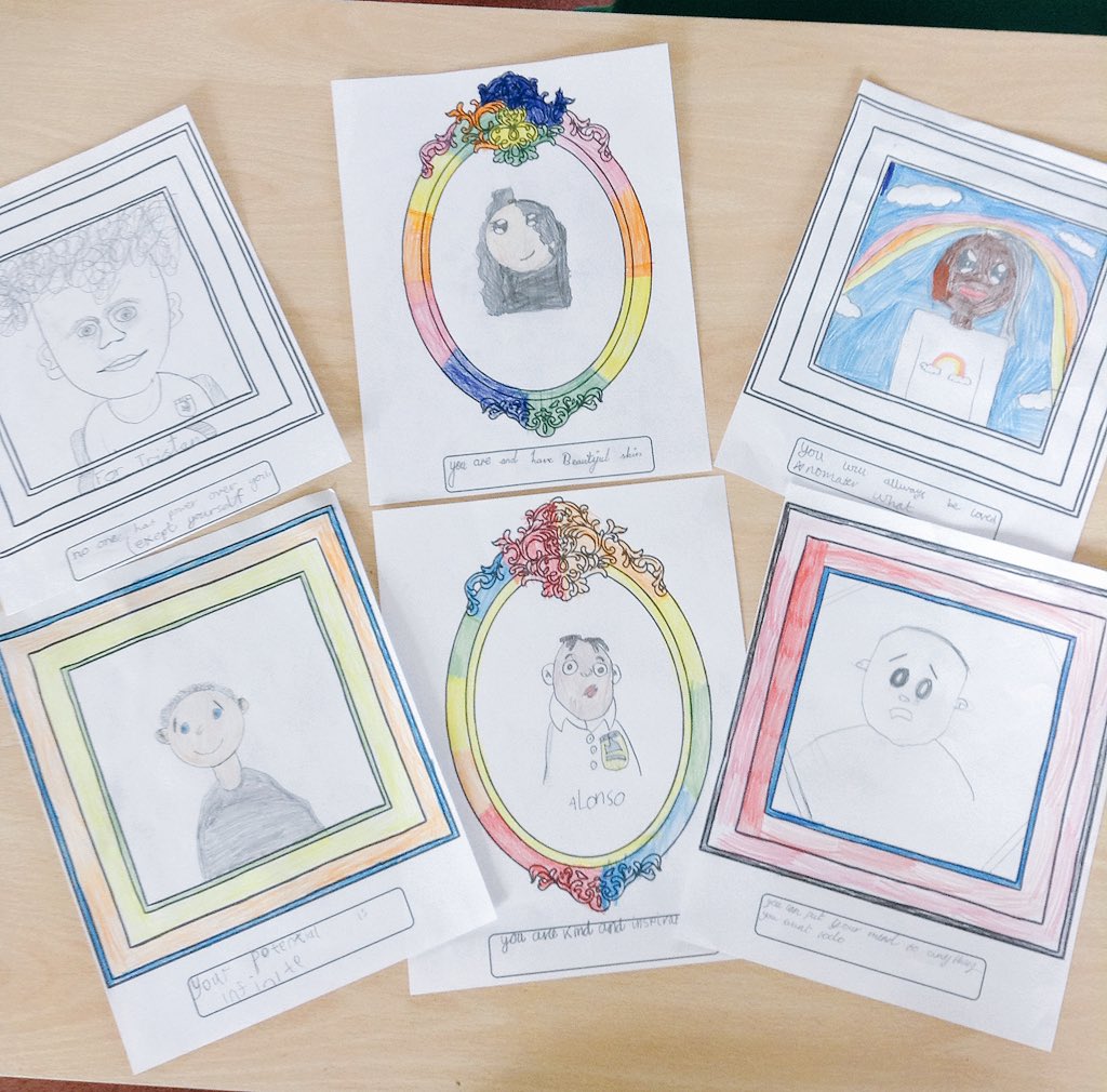 RFitzroyAcademy's tweet photo. #wallabyclass were left feeling inspired after our @DapsDraws webinar this morning. Look at our self portraits! https://t.co/9Jq6YwNXT2