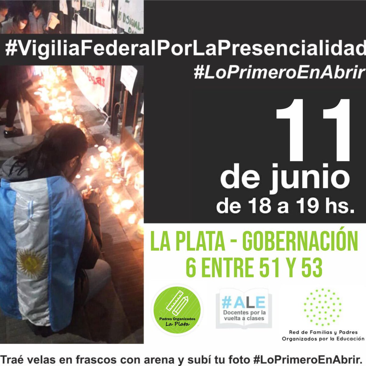 PadresOrgPBA's tweet photo. 📣  H  O  Y  ❕❕❕

#VigiliaFederalPorLaPresencialidad

#LaPlata @PadresOrgLP https://t.co/2Mfpo85kIo
