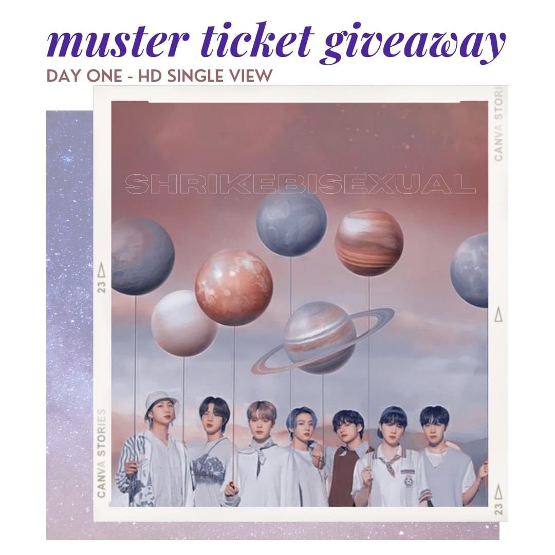 snowflowergifts's tweet image. DAY ONE MUSTER TICKET GIVEAWAY 🪐🤍 

— 1 winner, worldwide
— retweet to enter &amp;amp; reply with a song you’re excited to hear live
— Includes: (1) day one (6/13) single-view hd ticket 
— see reply for full info
— ends in 24hrs