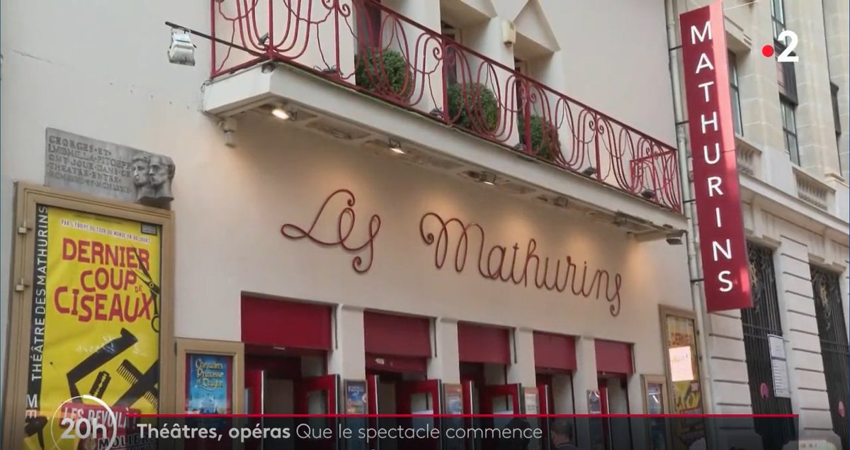 ActeSept's tweet photo. JT de 20h sur France 2 hier soir : reportage sur la réouverture du Théâtre des Mathurins avec un des plus gros succès du moment « Dernier coup de ciseaux »… et très bientôt « Fugue nuptiale » la petite pépite à découvrir produite par @ActeSept ! On a hâte de vous retrouver ! https://t.co/Jo9LaXzcJF