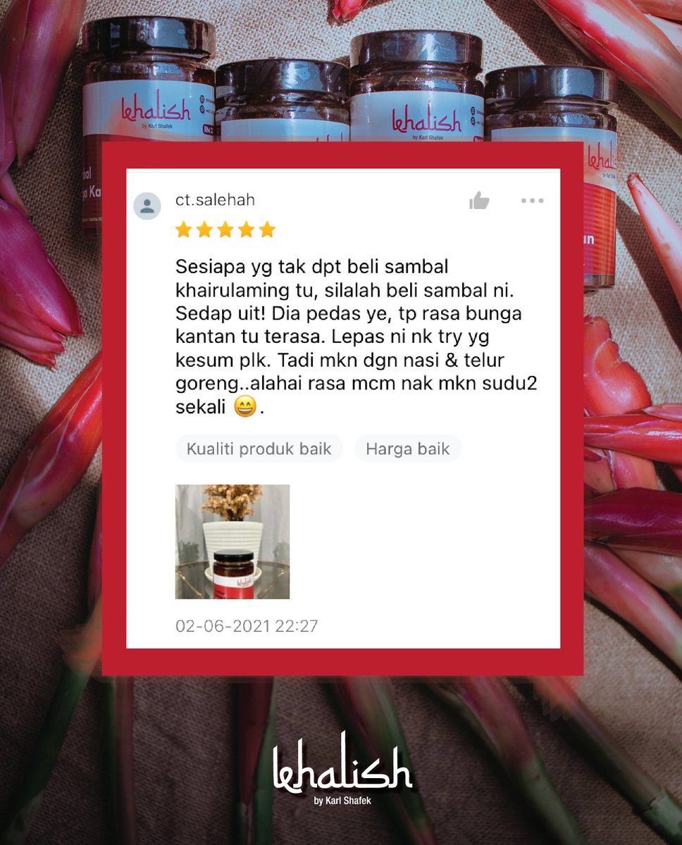 khalishbyks's tweet image. Antara feedback yang kami terima tentang Sambal Bunga Kantan Khalish di Shopee. Terima kasih atas sokongan anda. 

Tekan link untuk mendapatkannya:

shopee.com.my/khalishofficia…

#sambal #sambalsedap #sambalviral #sambalnyet