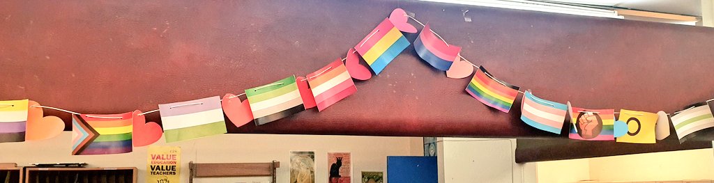 WhitehillLib's tweet photo. Here's our new LGBT+ banner. 😁Thank you to the amazing group of seniors who put this together. A nice way to end the week. Enjoy your weekend! @WhitehillLGBTQI https://t.co/EDj09xvCQh