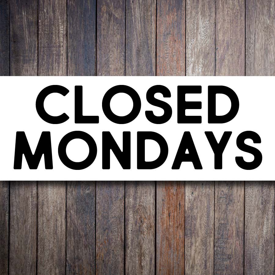 Due to staffing shortages we will be closed Mondays starting June 14th until further notice!