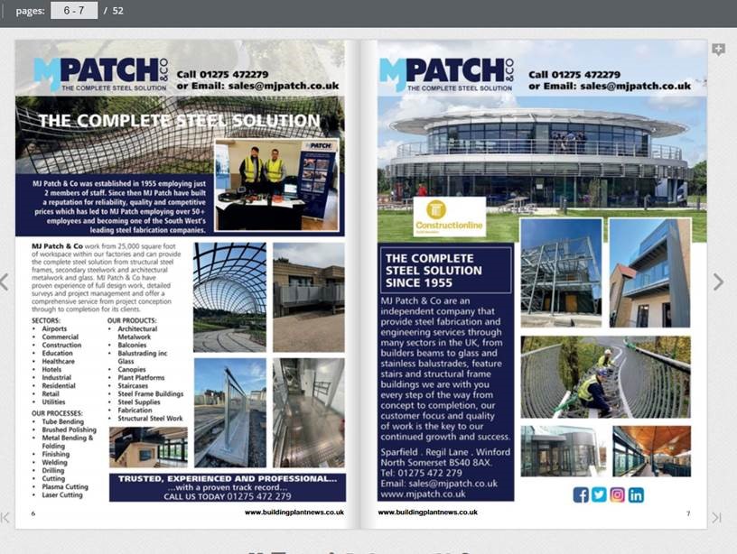 MJPatchEngi's tweet photo. M J Patch have featured in the Building Plant News - Whats On Bristol Magazine for this Quarter! 
Check it out below. 
Thank you Nikki Cook https://t.co/eh3N6LF81M