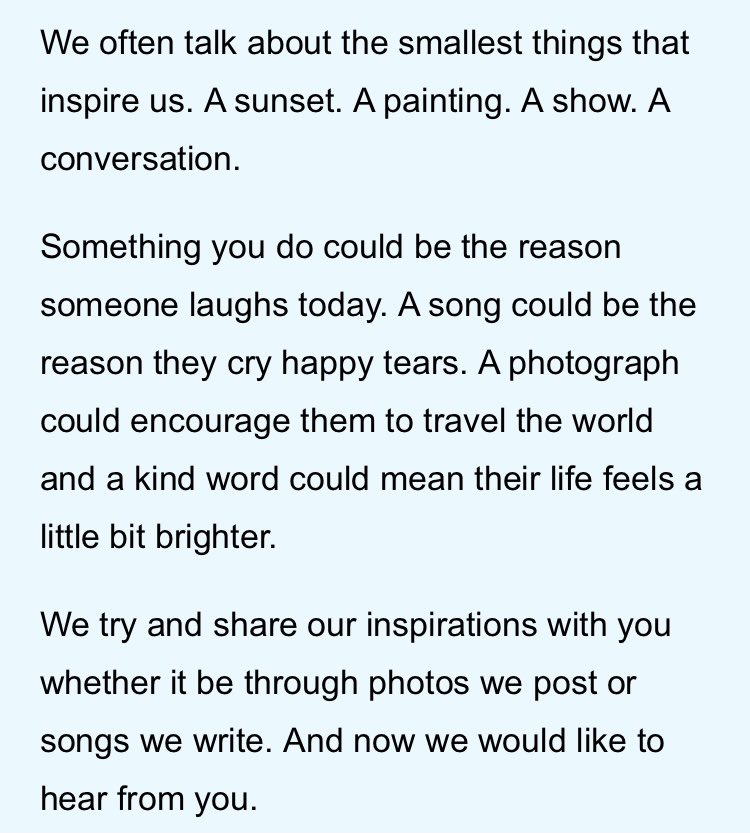 ArmyMithrian's tweet photo. Transmission Today : Mars has set us a challenge !!
Who or what inspires you - a friend, a memory, a sound, a song. Share with us using #MarsInspiration and we will share it with everyone else too.
Live the life of your dreams - and show a little of it to us along the way https://t.co/TQzUG3b3Cm