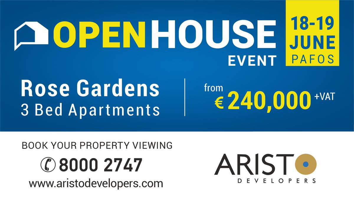 aristodev's tweet image. 👉 OPEN HOUSE EVENT 𝗥𝗢𝗦𝗘 𝗚𝗔𝗥𝗗𝗘𝗡𝗦  | 𝗣𝗔𝗣𝗛𝗢𝗦 - 𝗖𝗬𝗣𝗥𝗨𝗦

SECURE YOUR PROPERTY VIEWING 👇

📅 June 18th, 2021 03:00 PM - 07:00 PM

📅 June 19th, 2021 11:00 AM - 07:00 PM

🌐 𝗕𝗼𝗼𝗸 𝘆𝗼𝘂𝗿 𝗣𝗿𝗼𝗽𝗲𝗿𝘁𝘆 𝗩𝗶𝗲𝘄𝗶𝗻𝗴: 
bit.ly/354TIad
