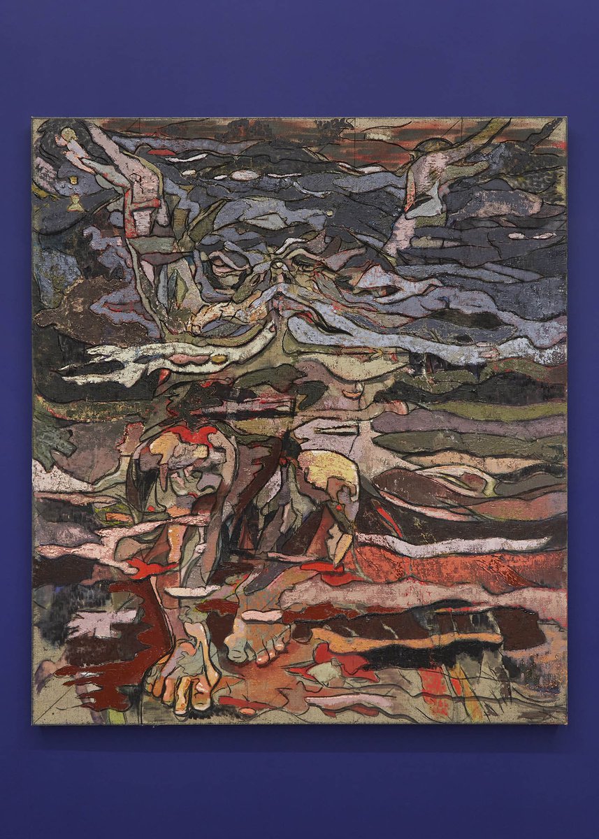 ‘Floating Man/Knowledge By Presence’
Oil, wax, sand and charcoal on flax,
170 x 150cm
2020-21
#painting #benjamie