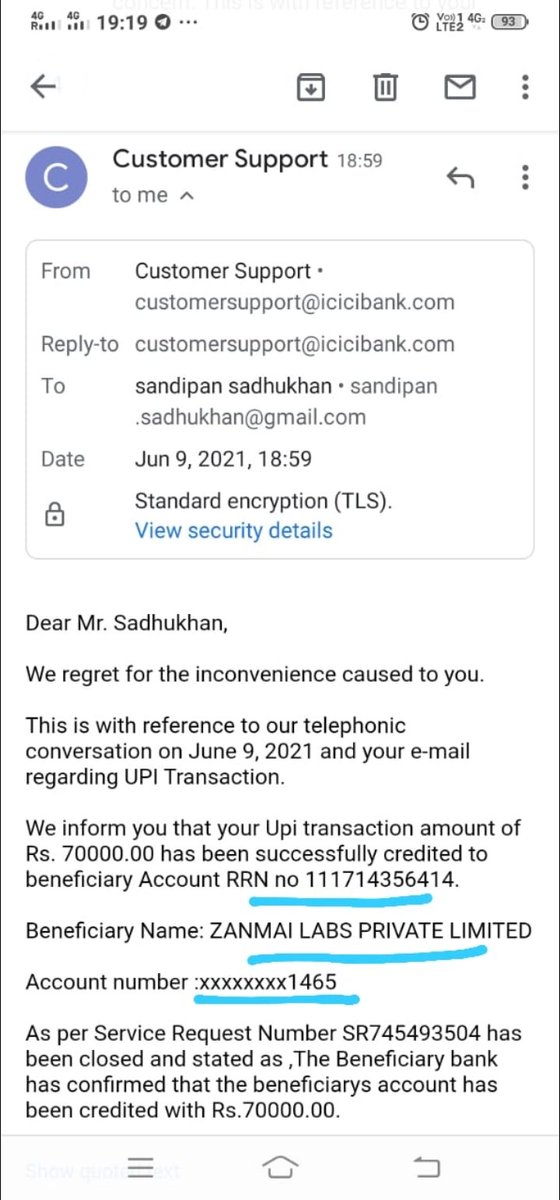 Sandipansadhuk7's tweet photo. @WazirXIndia 43 Days gone..
Is it FRAUD happened to me?
Where is my money?

Ticket no - 772883
Amount - 70000
Date - 27/04/2021

Bank has provided proof of payment to Wazirx.
RRN - 111714356414

Pls help. https://t.co/Q7KHhRvFUa