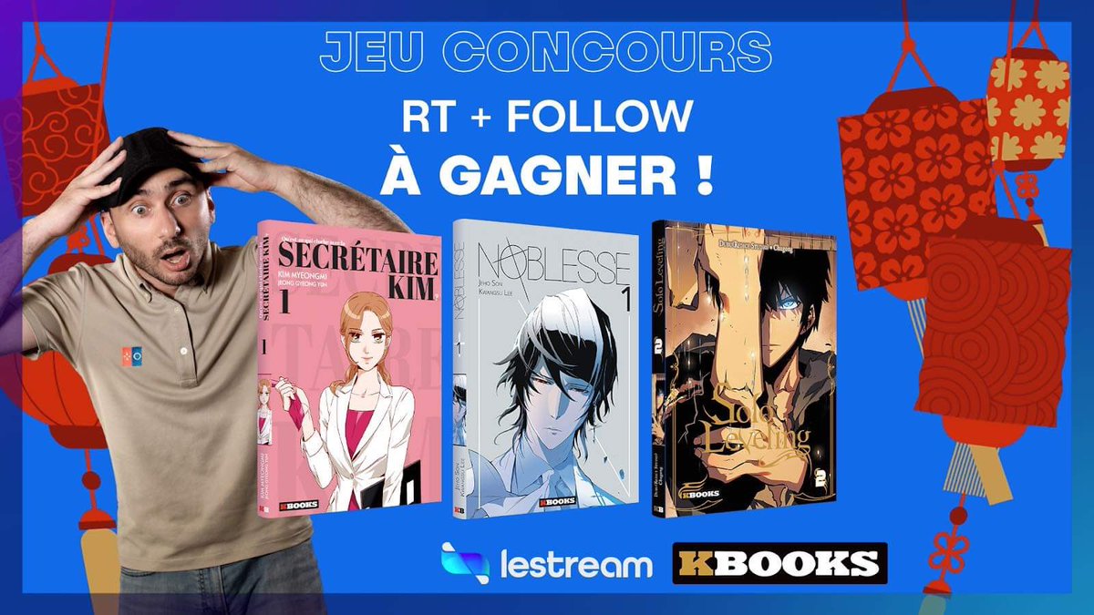 📚 Concours #MangaSur : 

RT + Follow <a href="/kbooks_fr/">Kbooks</a> et @LeStreamFR pour tenter de gagner 5 packs de 4 BD coréennes !

👉🏻 Solo Leveling (tomes 1 &amp; 2)
👉🏻 Noblesse (tome 1)
👉🏻 Qu’est-ce qui cloche avec la secrétaire Kim (tome 1)

Bonne chance 🍀