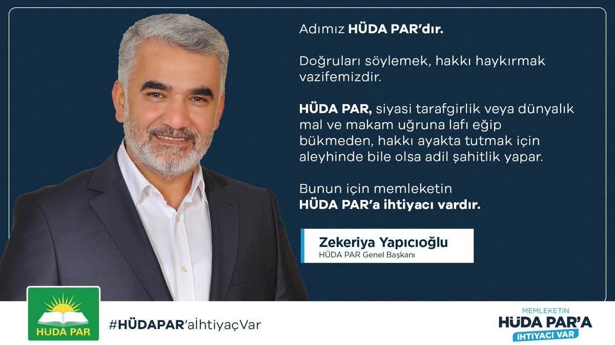 #HÜDAPARaİhtiyaçVar