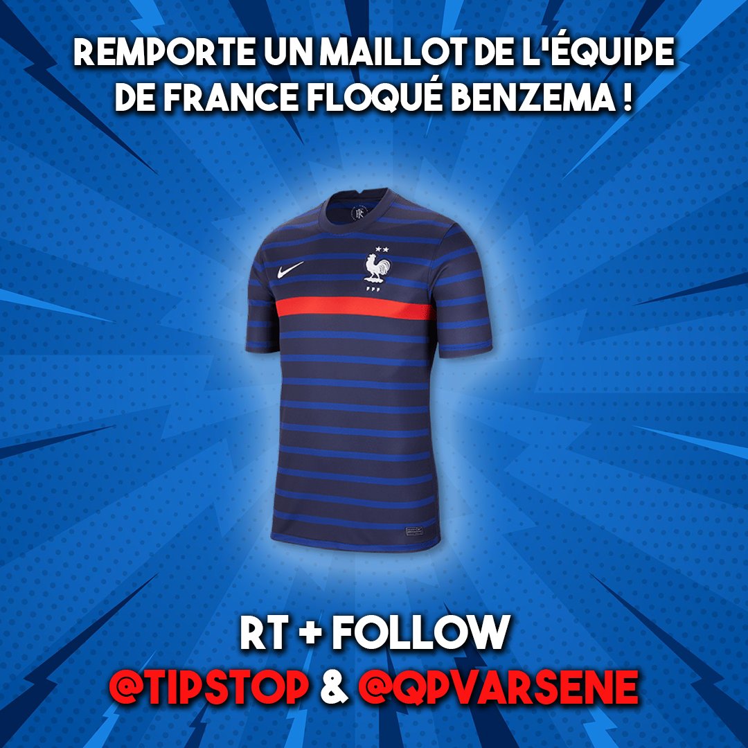 🎁CONCOURS #EURO2020 🎁 RT + FOLLOW <a href="/tipstop_co/">Tipstop.co</a> &amp; @qpvarsene pour tenter de remporter le maillot de l’Équipe de #FRA  ! Et en plus... il est floqué Benzema ! 😍

Tu peux télécharger l’application gratuitement ici 👉 onelink.to/esvqvh