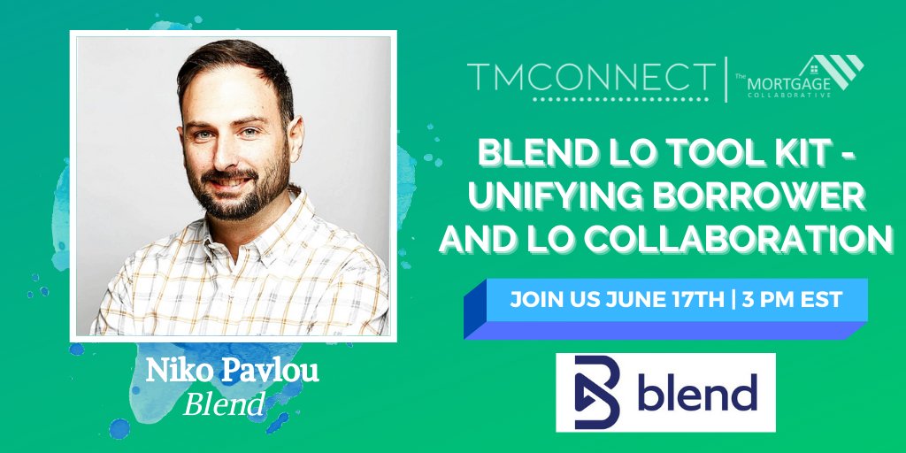 MtgCoop's tweet photo. How do you facilitate the human &amp; digital borrower experience while removing barriers &amp; inefficiencies in loan officer workflow? Join @blendlabsinc 6/17 @ 3PM EST for this #TMConnect session to find out! 
https://t.co/20FY6YenzL

#TMCFamily #PoweroftheNetwork #PreferredPartner https://t.co/XOrE7SzUiv
